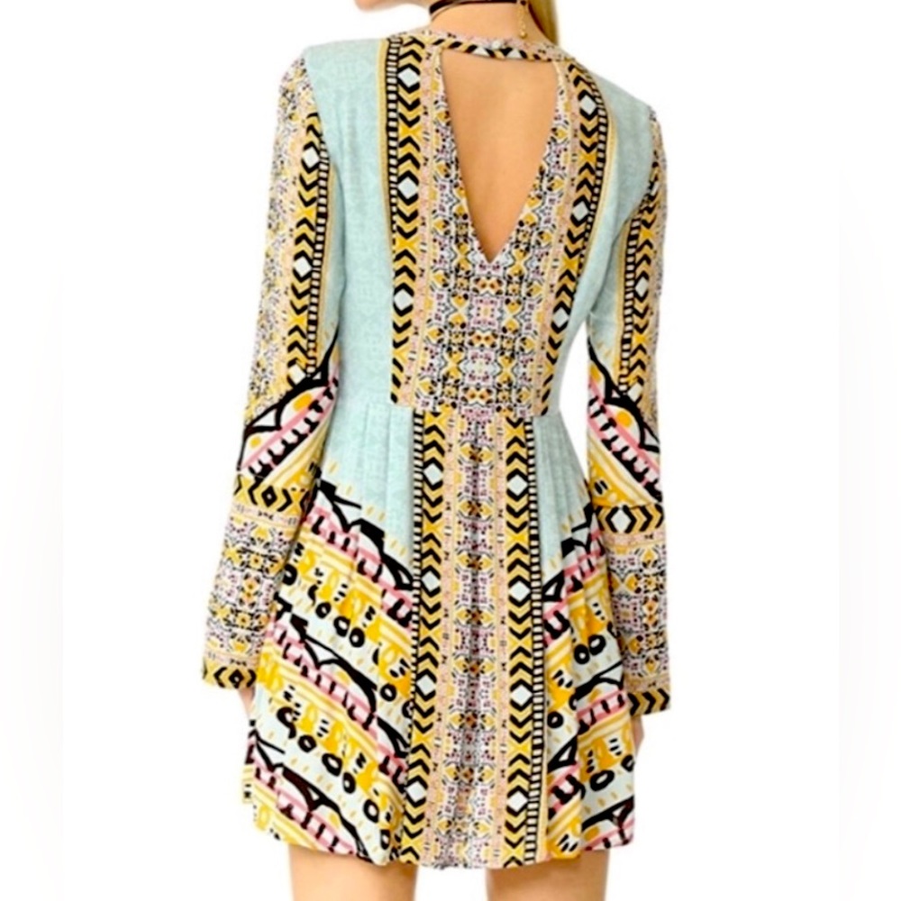 NWOT Free People Tegan Border Printed Mini Dress 4 - Picture 3 of 13